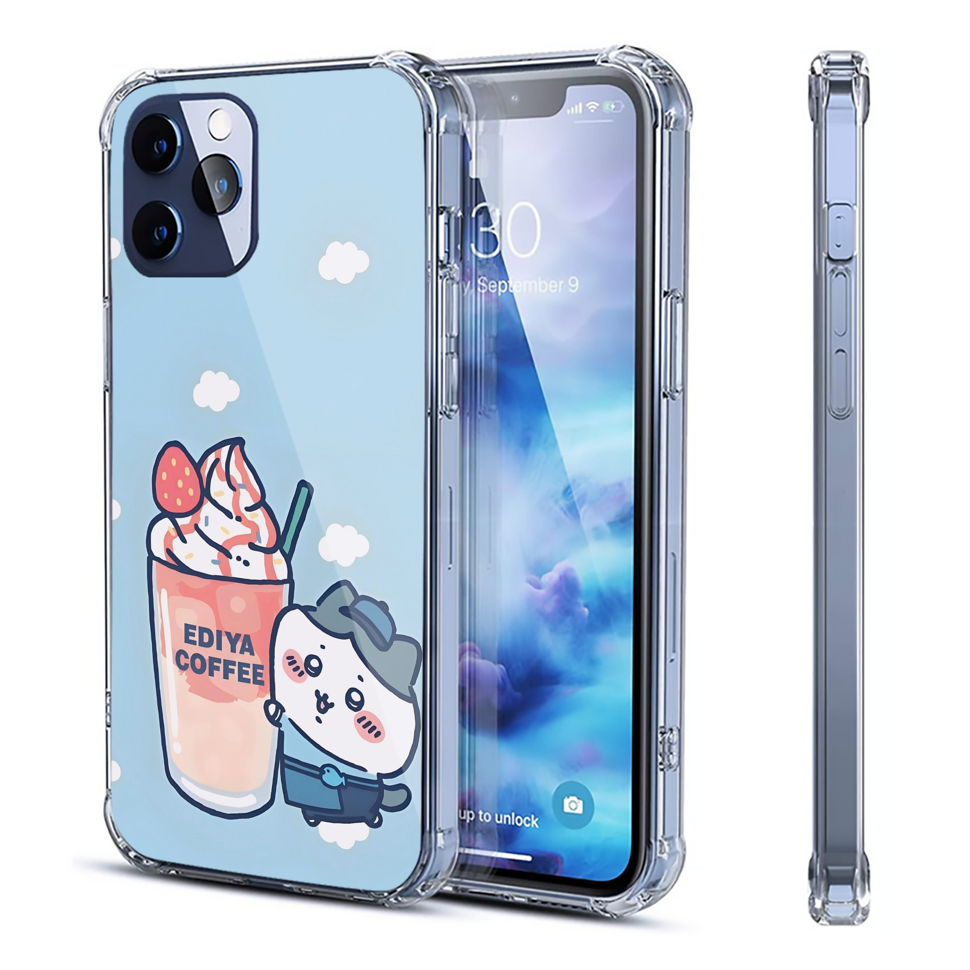 （画像用） ちいかわ Chii-kawa 【iPhone 12シリーズ対応】透明スマホケース（クリアソフトケース）